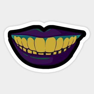 Halloween Purple lips golden smile Vintage Gift Sticker